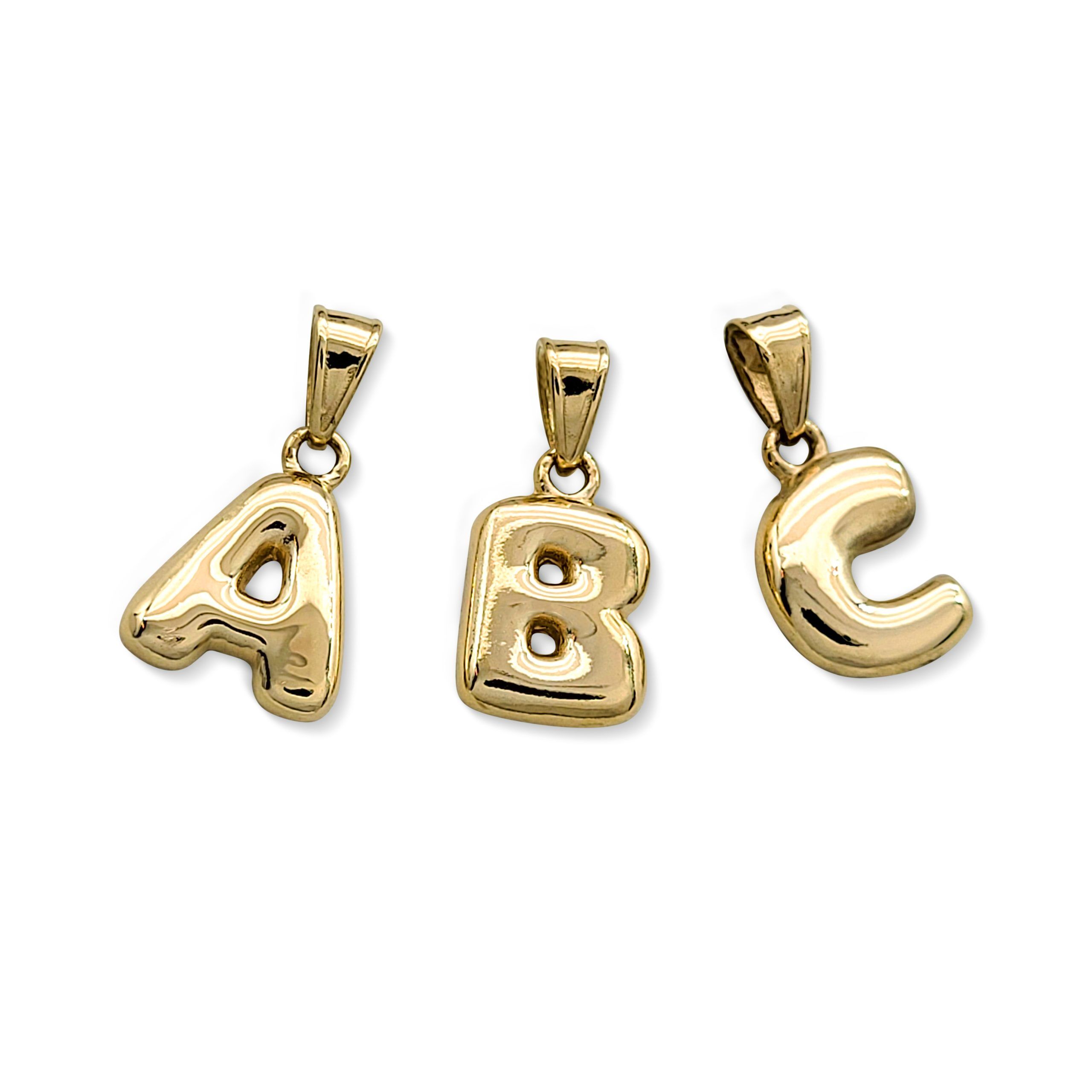 2 Pieces Initial Letter Charms Real 18K Gold Plated Over Copper