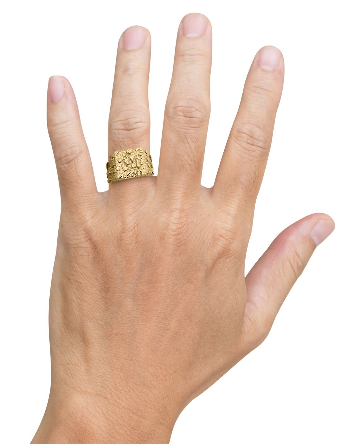 14k Yellow Gold Large Diamond Cut Nugget Ring - Jahda Jewelry Company