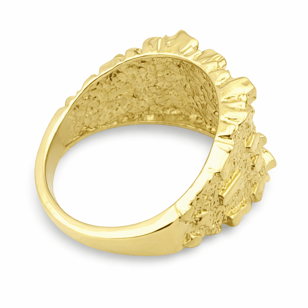 14k Yellow Gold Large Diamond Cut Nugget Ring - Jahda Jewelry Company