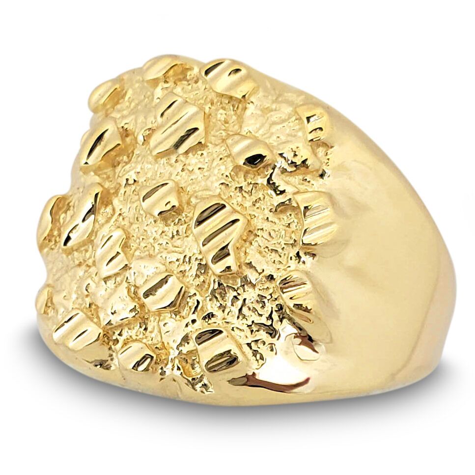 Solid 10K Yellow Gold Mens Lion Ring XXL Heavy Ring Size 5 - 15