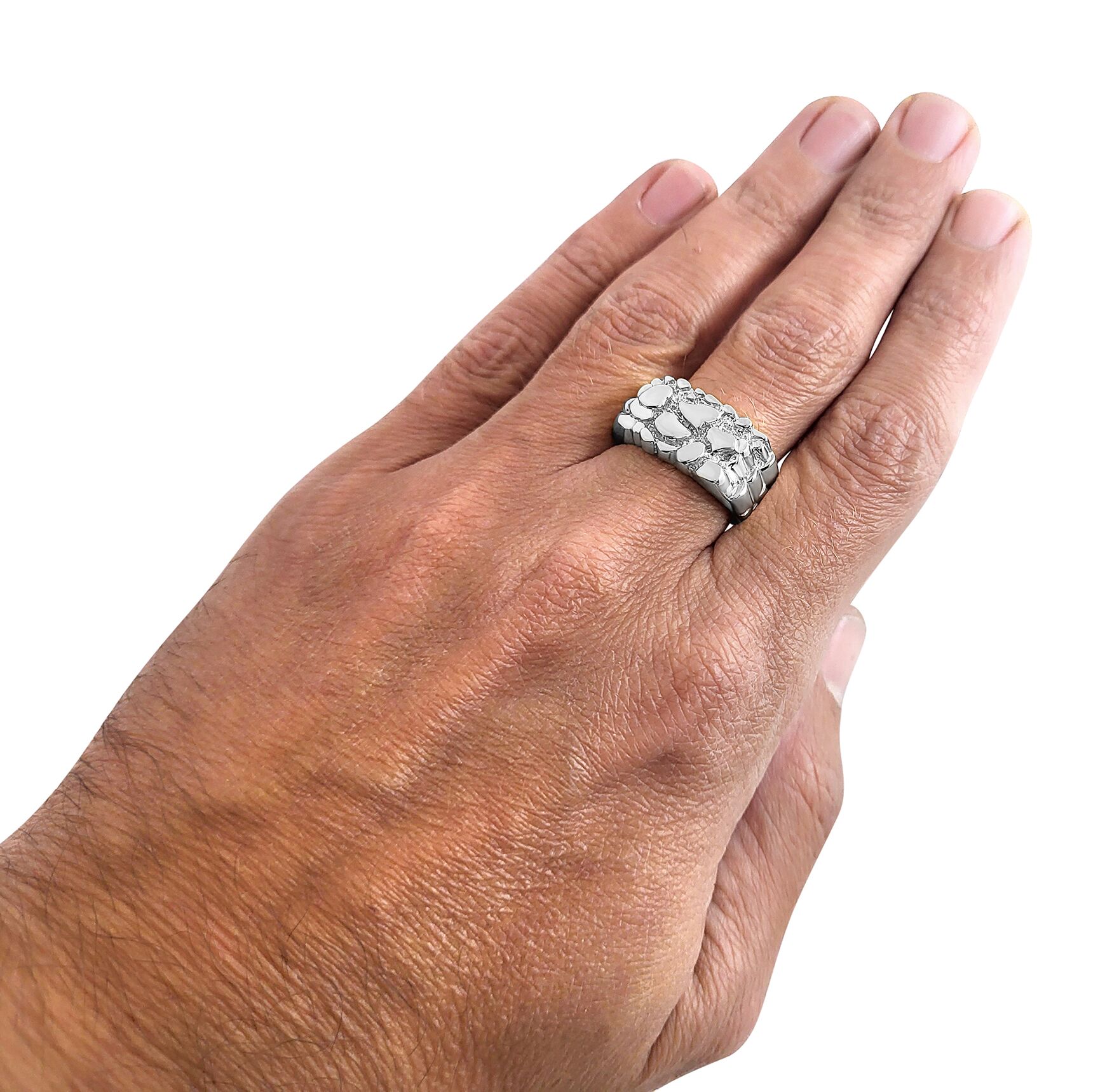 Solid-White-Gold-Nugget-Ring-