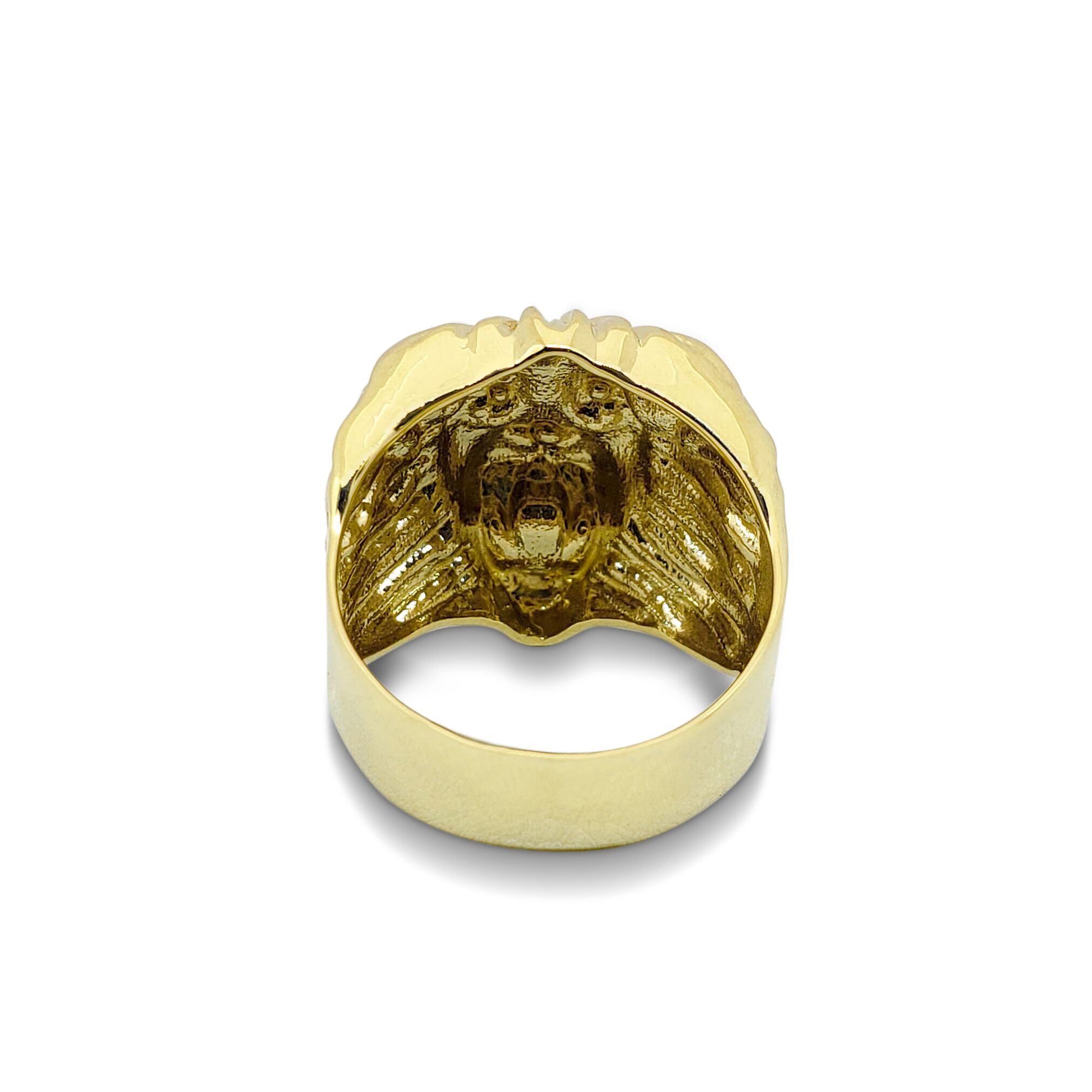 Solid 10K Yellow Gold Mens Lion Ring XXL Heavy Ring Size 5 - 15