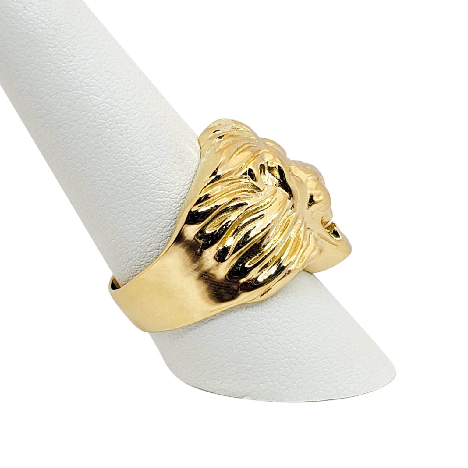 Solid 18K Yellow Gold Mens Lion Ring XXL Heavy Size 5 - 15 - Jahda